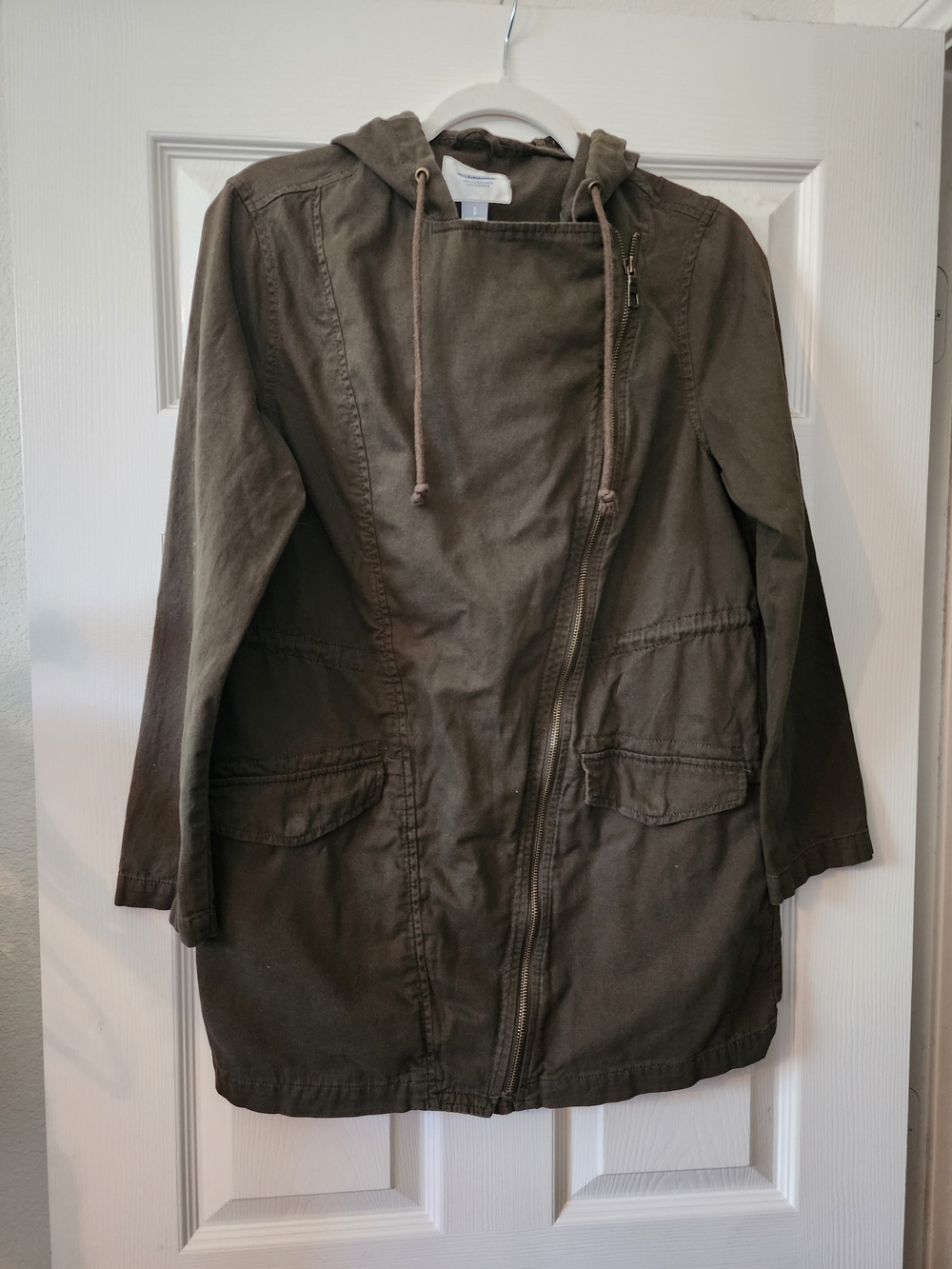 Old Navy Olive Green Hooded Utility Anorak Jacket With Pockets - Picture 4 of 9